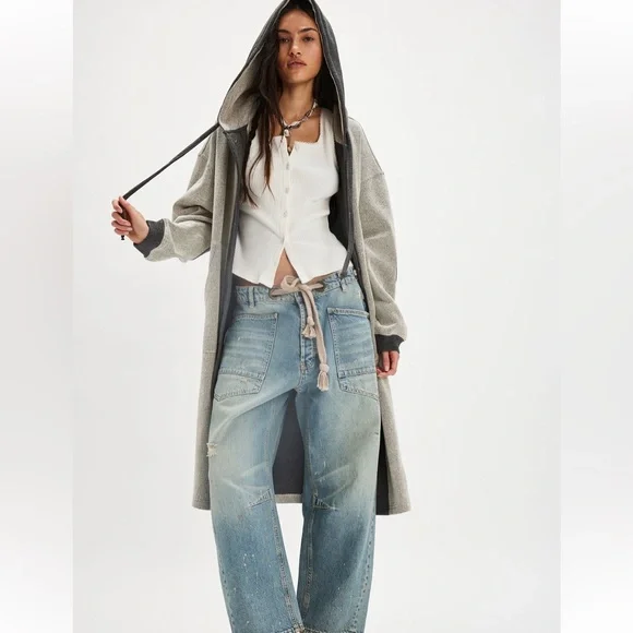 Free People Tomorrows Sweatshirt Cardigan Small - Picture 3 of 9